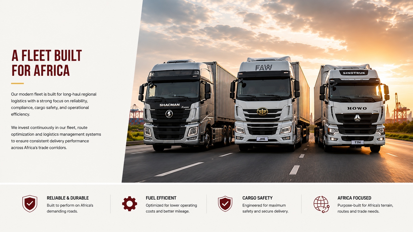 Chinese heavy duty trucks fleet